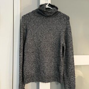 Anthropologie Charcoal sparkle Cowl Neck Sweater